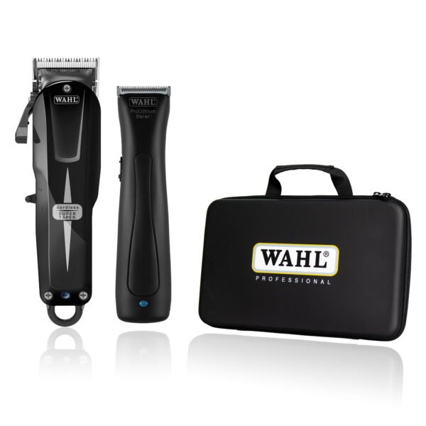 Набір машинок в кейсі Wahl Cordless Combo Super Taper Cordless Black + Beret Stealth 08592-017